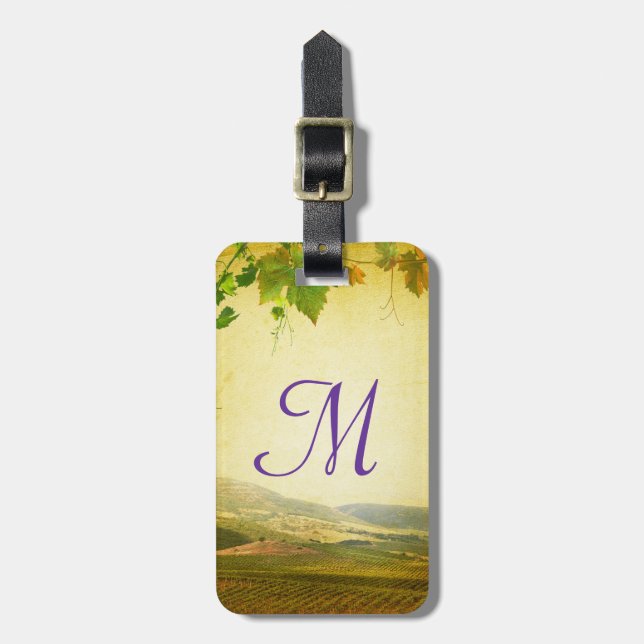 Italienische Weinkellerei Monogramm Gepäckstück Gepäckanhänger (Vorderseite vertikal)