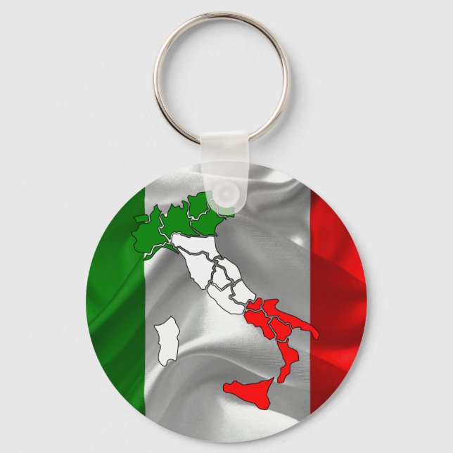 italienische Wellenflagge Schlüsselanhänger (Vorderseite)