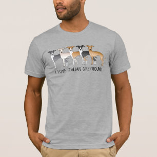 Italienische Windhund-Cartoon-Hunde mit individuel T-Shirt