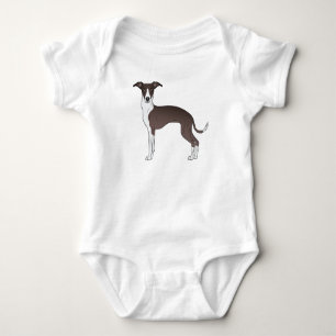 Italienische Windhund-Illustration mit Seal und We Baby Strampler