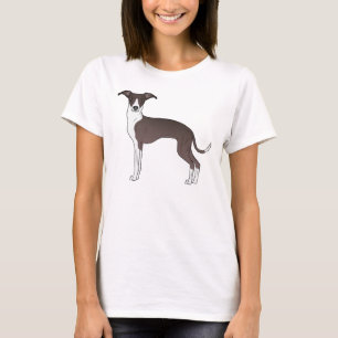 Italienische Windhund-Illustration mit Seal und We T-Shirt