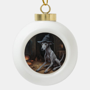 Italienische Windhund-Kürbisse Halloween Gruselig Keramik Kugel-Ornament