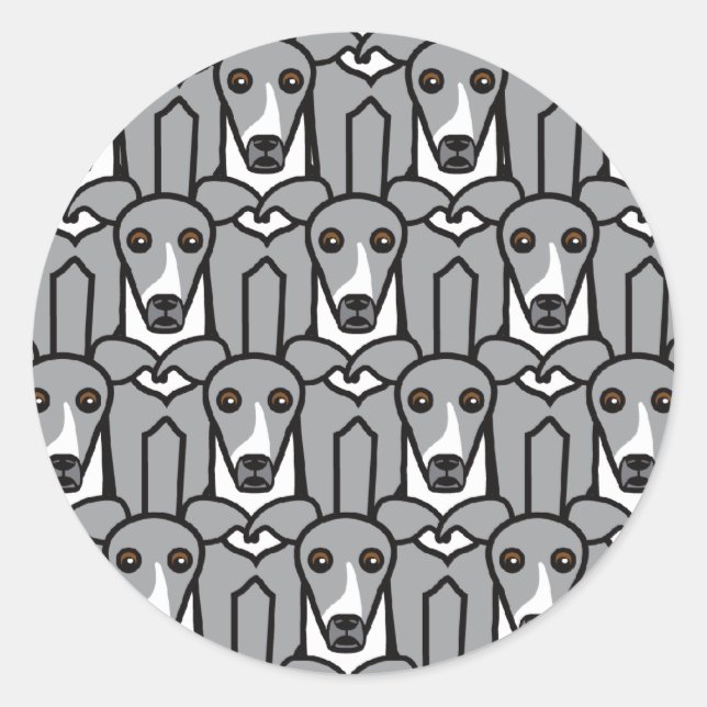 Italienische Windhunde Runder Aufkleber (Vorderseite)