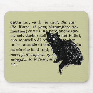 Italienische Wörterbuchkatze Mousepad