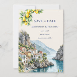 Italienische Zitrone Amalfi-Küste Save the Date Einladung