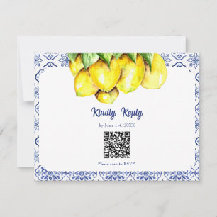 Italienische Zitrone La Dolce Vita Hochzeit RSVP Q Karte