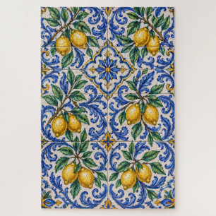 Italienische Zitronen-Azulejo-Fliese