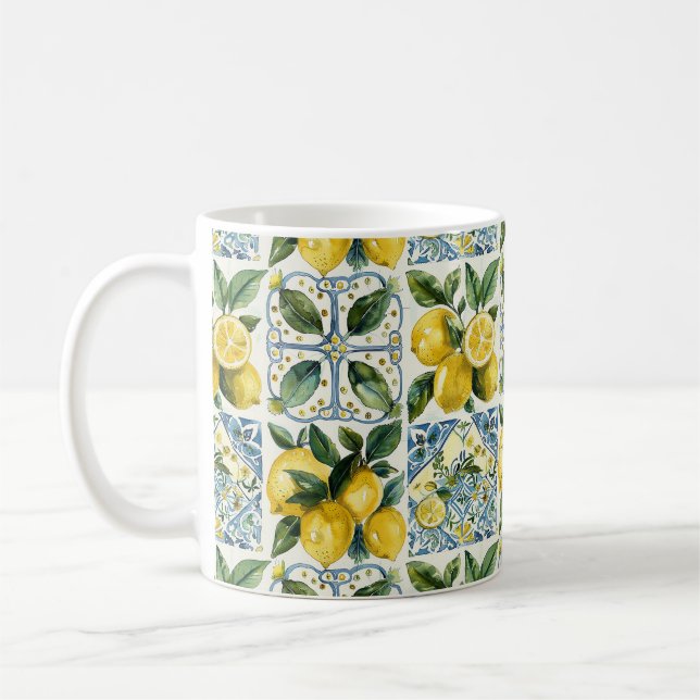 Italienische Zitronen und Tiles La Dolce Vita Must Kaffeetasse (Links)