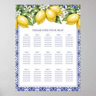 Italienischer Amalfi-Zitronen-Hochzeitssitzplan Poster