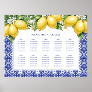 Italienischer Amalfi-Zitronen-Hochzeitssitzplan Poster