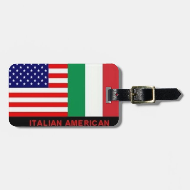 ITALIENISCHER/AMERIKANISCHER FLAGGE/GOLFTAG GEPÄCKANHÄNGER (Vorderseite horizontal)