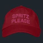 Italienischer Aperol Spritz Funny Zitat Rosa roter Bestickte Baseballkappe<br><div class="desc">Erhöhen Sie Ihren Sommerstil mit diesem spielerischen "Spritz Bitte" Hut, perfekt für Liebhaber von Aperol Spritz und Aperitivo Kultur. Dieser trendige, bestickte Hut in kräftig roter Farbe verleiht jeder lässigen Ausflug- oder Cocktailstunde eine lustige Drehung. Egal ob Sie sich am Strand entspannen, ein Party besuchen oder einfach gewollt haben, um...</div>