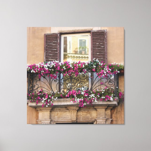 Italienischer Balkon Leinwanddruck (Vorderseite)