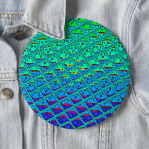 Italienischer Blau-Meerjungfrau-Motiv-Kunstprint Button