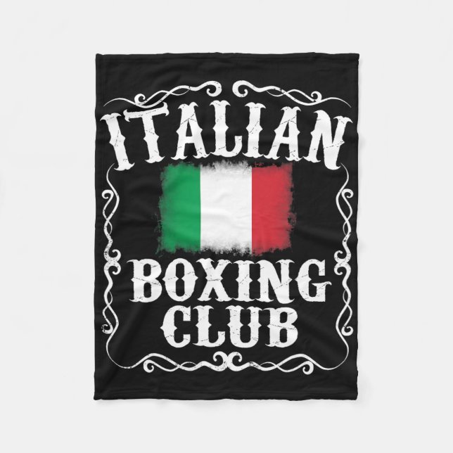 Italienischer Boxclub T Shirt Vintag Boxer Italien Fleecedecke (Vorderseite)