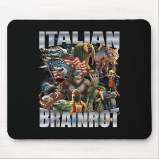 Italienischer Brainrot großer Meme 4. Juli-Flagge Mousepad