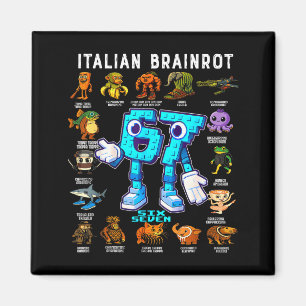 Italienischer Brainrot Lustig 67 Meme Geburtstagsd Magnet