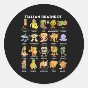 Italienischer Brainrot-Meme für Kinder Jungen Männ Runder Aufkleber