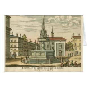 Italienischer Brunnen auf dem Platz der Stadt bei 
