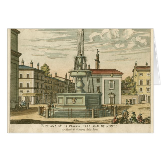 Italienischer Brunnen auf dem Platz der Stadt bei  (Vorderseite (Horizontal))