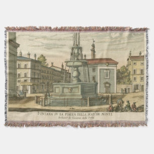 Italienischer Brunnen auf dem Platz der Stadt bei  Decke