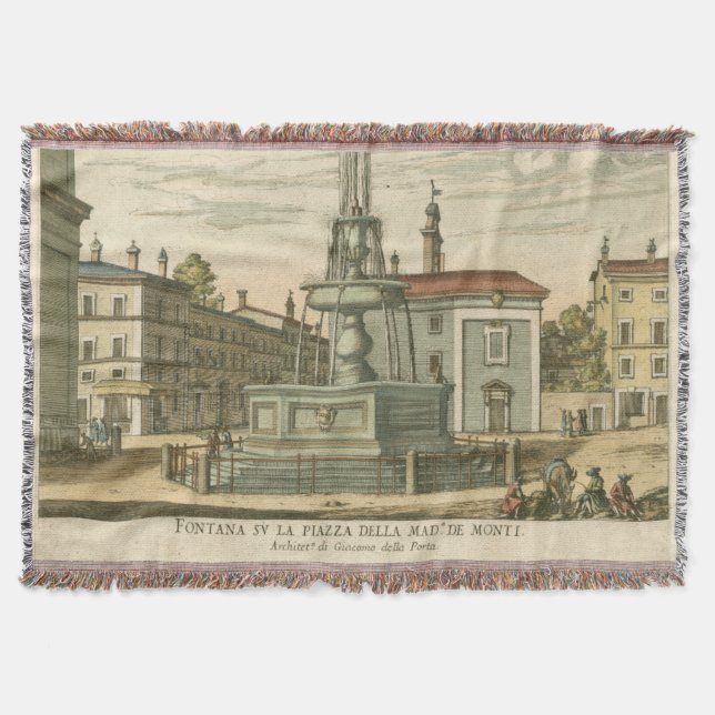 Italienischer Brunnen auf dem Platz der Stadt bei  Decke (Vorderseite)