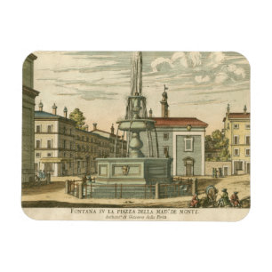 Italienischer Brunnen auf dem Stadtplatz von Falda Magnet