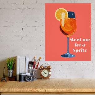 Italienischer Cocktail Happy Hour Vintage Retro Ab Poster