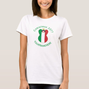 Italienischer Engel Weihnachtsflagge Personalisier T-Shirt