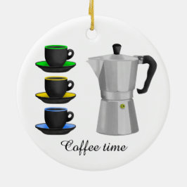 Italienischer Espresso-Kaffeekorb Keramikornament