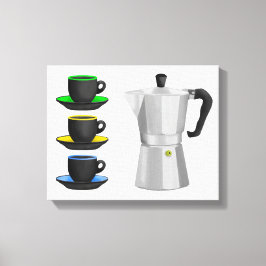 Italienischer Espresso-Kaffeekorb Leinwanddruck