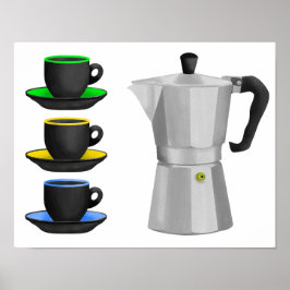 Italienischer Espresso-Kaffeekorb Poster