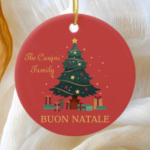 Italienischer Familienname Buon Natale Custom Tree
