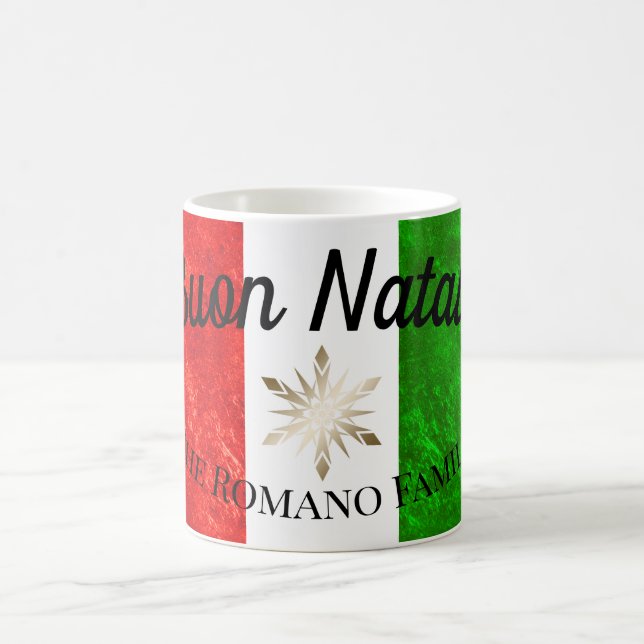 Italienischer Familienname Buon Natale Flag Weihna Kaffeetasse (Mittel)