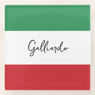 Italienischer Familienname nach Maß Glasuntersetzer