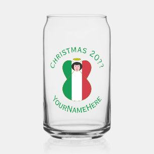 Italienischer Flagge Weihnachtsengel Personalisier Dosenglas