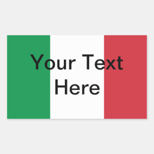 Italienischer Flaggen-Aufkleber - Customizeable Rechteckiger Aufkleber