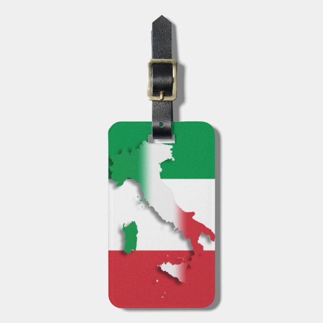 Italienischer Flaggen-Gepäckanhänger Italiens mit Gepäckanhänger (Vorderseite vertikal)