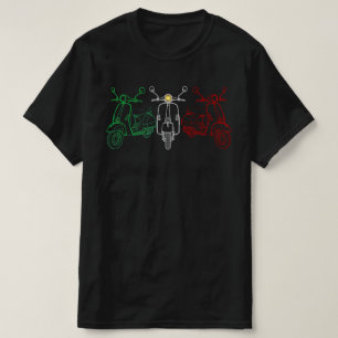 Italienischer Flaggen-Scooter Retro Motor Bike T T-Shirt