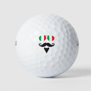 Italienischer Flaggen-Sonnenbrille-Schnurrbart Golfball