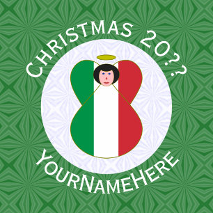 Italienischer Flaggen-Weihnachtsengel Personalisie Magnet