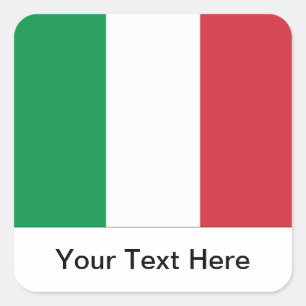 Italienischer Flaggenaufkleber Quadratischer Aufkleber
