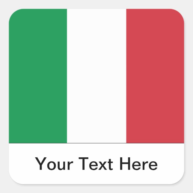 Italienischer Flaggenaufkleber Quadratischer Aufkleber (Vorderseite)