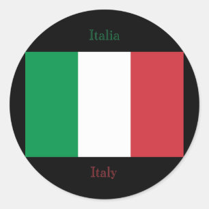 Italienischer Flaggenaufkleber Runder Aufkleber