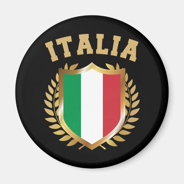 Italienischer Flaggenschild Magnet (Vorne)
