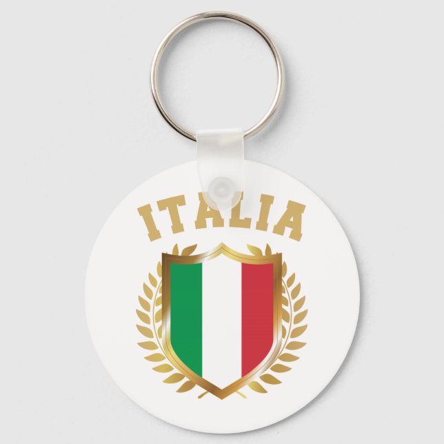 Italienischer Flaggenschild Schlüsselanhänger (Vorderseite)
