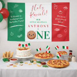 Italienischer Fleischkügelchen 1. Geburtstag Banner