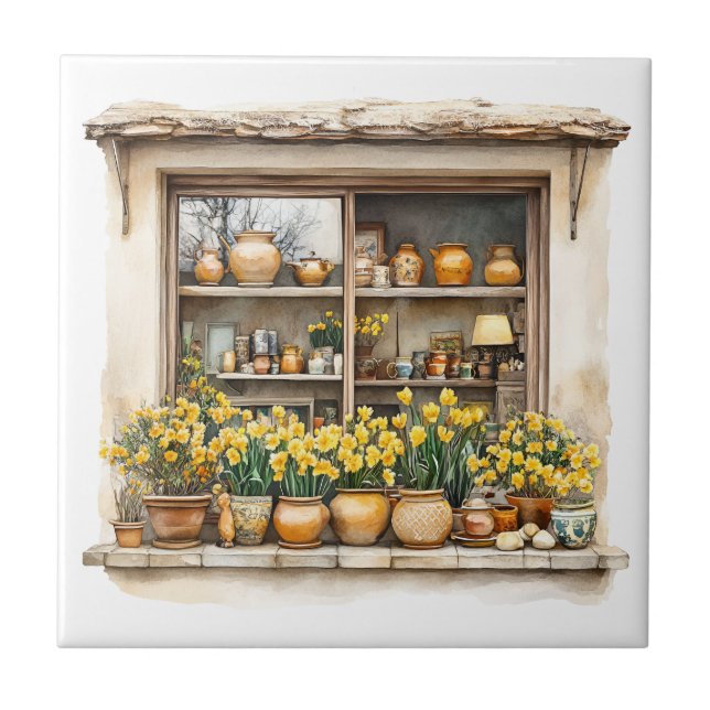 Italienischer Frühling Clipart Fliese (Vorderseite)