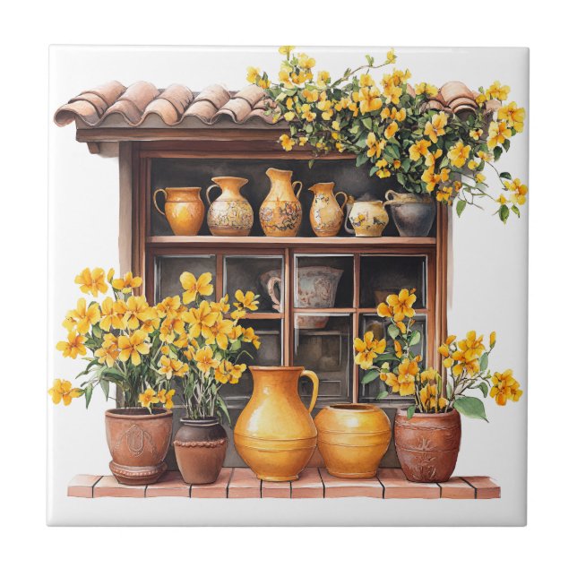 Italienischer Frühling Clipart Fliese (Vorderseite)
