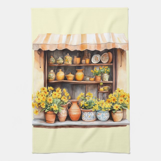 Italienischer Frühling Clipart Geschirrtuch (Vertikal)